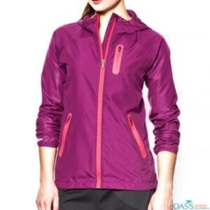Under Armour Women's Fuchsia Qualifier Woven Jacket Fitted Size L EUC
